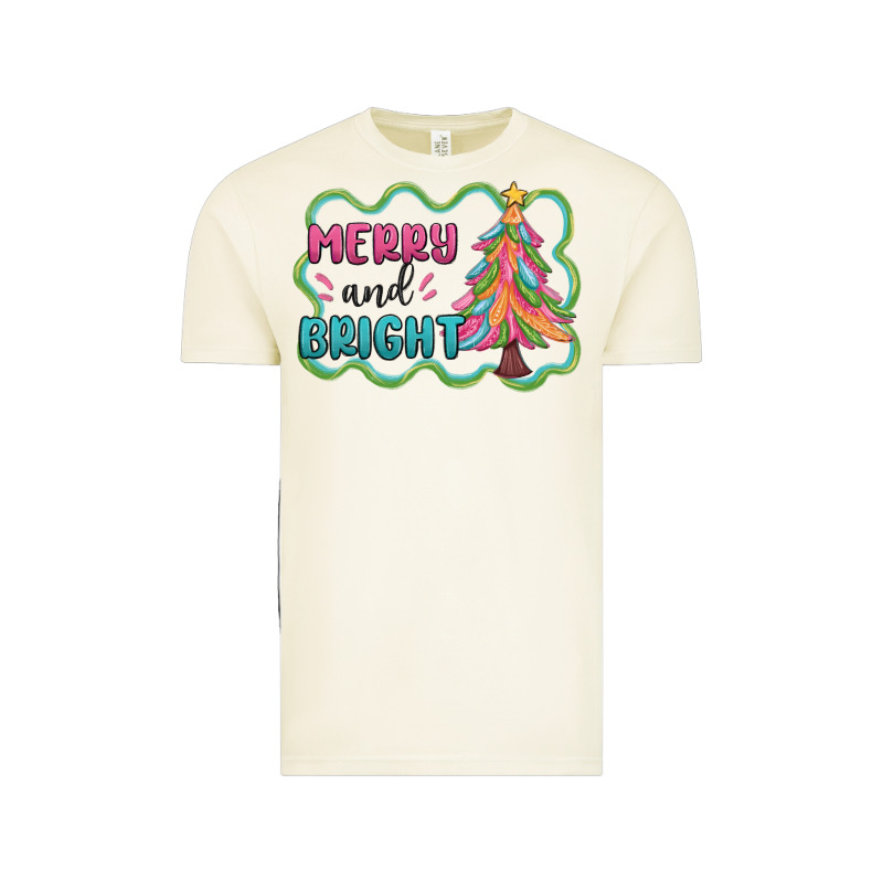 Merry And Bright Christmas Tree Vintage Tee by MaliasSmallBusiness | Teevron
