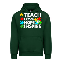 Forest Green Teach Love Hope Inspire Urban Hoodie - CowhideDigitalArt