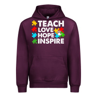 Mauve Wine Teach Love Hope Inspire Urban Hoodie - CowhideDigitalArt