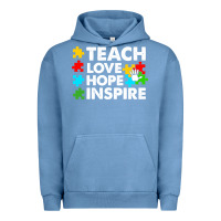 Pigment Pebble Blue Teach Love Hope Inspire Urban Hoodie - CowhideDigitalArt
