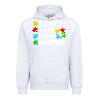White Teach Love Hope Inspire Urban Hoodie - CowhideDigitalArt