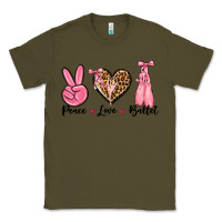 Army Green peace love ballet Classic Tee - NancyCooperArtShop