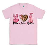 Bubblegum Pink peace love ballet Classic Tee - NancyCooperArtShop