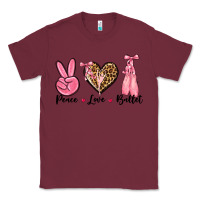 Burgundy peace love ballet Classic Tee - NancyCooperArtShop