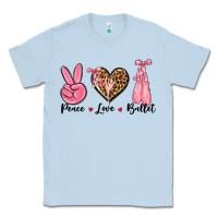 Dusty Blue peace love ballet Classic Tee - NancyCooperArtShop
