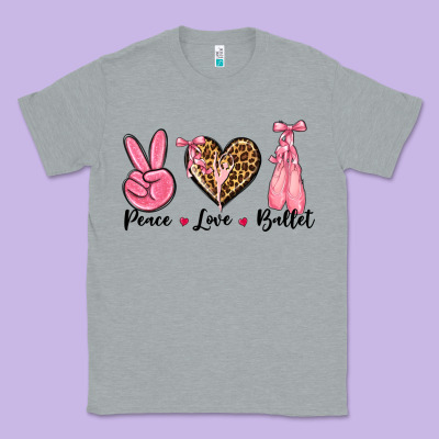 Peace Love Ballet Classic Tee Designed By Nancycooperartshop