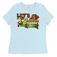 Baby Blue let`s celebrate with beer bottles Ladies Tee - AdoDesignShop