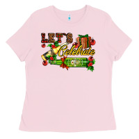 Bubblegum Pink let`s celebrate with beer bottles Ladies Tee - AdoDesignShop