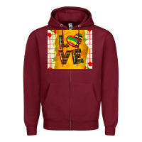 Burgundy juneteenth love Zipper Hoodie - TumblerDesignByShophia