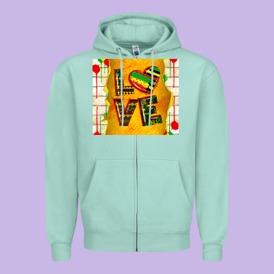 Juneteenth Love Zipper Hoodie Designed By Tumblerdesignbyshophia