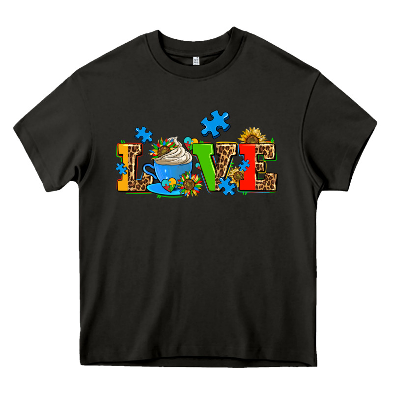 Autism Coffee Cup With Sunflower Heavy Core Tee by AdoDesignShop | Teevron