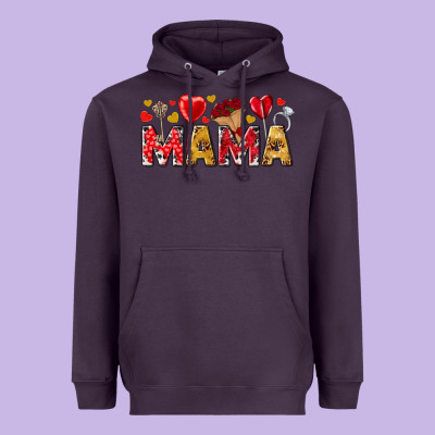 Valentine's Day Mama Mother's Day Heavyweight Hoodie Designed By Howdyjamesfarm