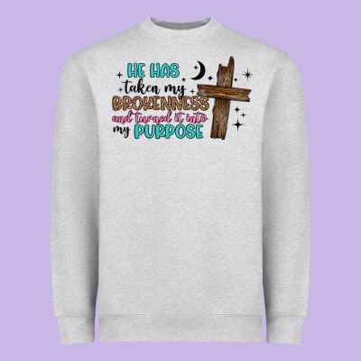 He Has Taken My Brokenness And Turned It Into My P Heavyweight Sweatshirt Designed By Artiststas