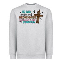 Heather Grey he has taken my brokenness and turned it into my p Heavyweight Sweatshirt - Artiststas