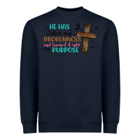 Navy he has taken my brokenness and turned it into my p Heavyweight Sweatshirt - Artiststas