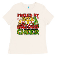 Bone fueled by beer and christmas cheer with beer bottles Ladies Tee - AdoDesignShop