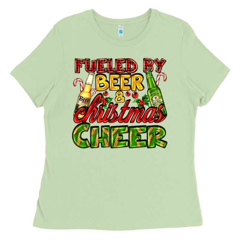 Fueled By Beer And Christmas Cheer With Beer Bottles Ladies Tee by AdoDesignShop | Teevron