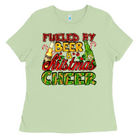Matcha fueled by beer and christmas cheer with beer bottles Ladies Tee - AdoDesignShop