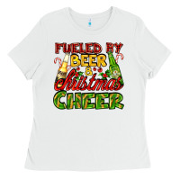 White fueled by beer and christmas cheer with beer bottles Ladies Tee - AdoDesignShop