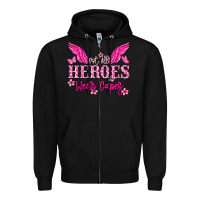 Black Not all heroes wear capes Cancer Awareness Zipper Hoodie - HowdyJamesFarm