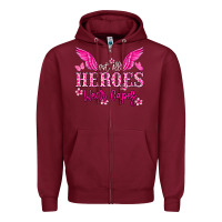 Burgundy Not all heroes wear capes Cancer Awareness Zipper Hoodie - HowdyJamesFarm