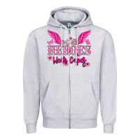 Heather Grey Not all heroes wear capes Cancer Awareness Zipper Hoodie - HowdyJamesFarm
