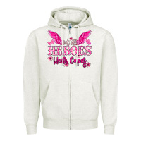 Oatmeal Heather Not all heroes wear capes Cancer Awareness Zipper Hoodie - HowdyJamesFarm