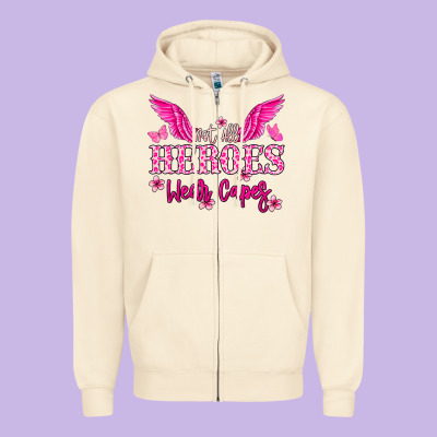 Not All Heroes Wear Capes Cancer Awareness Zipper Hoodie Designed By Howdyjamesfarm