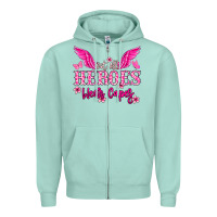Seafoam Not all heroes wear capes Cancer Awareness Zipper Hoodie - HowdyJamesFarm