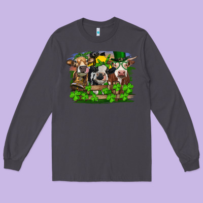 St Patrick's Day Heifers Long Sleeve Tee Designed By Ranaportraitstore