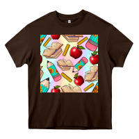 Chocolate Brown school seamless pattern Heavy Core Tee - BundleAndBundleShop