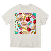 Cream school seamless pattern Heavy Core Tee - BundleAndBundleShop