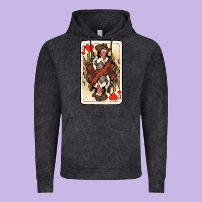 Queen Of Hearts Cowgirl Vintage Hoodie Designed By Nancycooperartshop