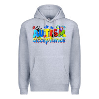 Heather Grey Autism acceptance Premium Hoodie - CowGirlArtShop