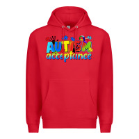 Red Autism acceptance Premium Hoodie - CowGirlArtShop