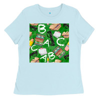 Baby Blue english class seamless pattern Ladies Tee - BundleAndBundleShop