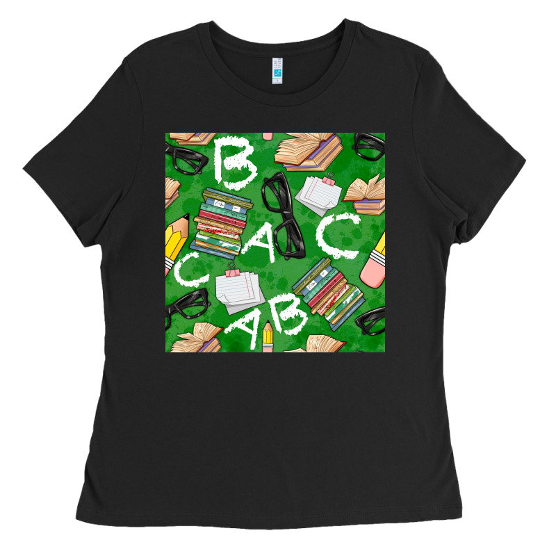 English Class Seamless Pattern Ladies Tee by BundleAndBundleShop | Teevron