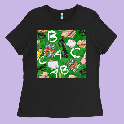 English Class Seamless Pattern Ladies Tee Designed By Bundleandbundleshop