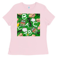 Bubblegum Pink english class seamless pattern Ladies Tee - BundleAndBundleShop
