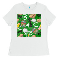 White english class seamless pattern Ladies Tee - BundleAndBundleShop