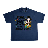 Navy living life somewhere between jesus take the wheel Urban Heavy Tee - MaliasSmallBusiness