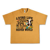 Living Life Somewhere Between Jesus Take The Wheel Urban Heavy Tee | Teevron
