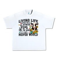 White living life somewhere between jesus take the wheel Urban Heavy Tee - MaliasSmallBusiness