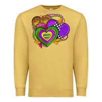 Antique Gold mardi gras heart olivia Premium Sweatshirt - OliviaCreatesArt