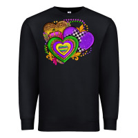 Black mardi gras heart olivia Premium Sweatshirt - OliviaCreatesArt