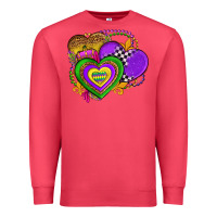 Cardinal mardi gras heart olivia Premium Sweatshirt - OliviaCreatesArt