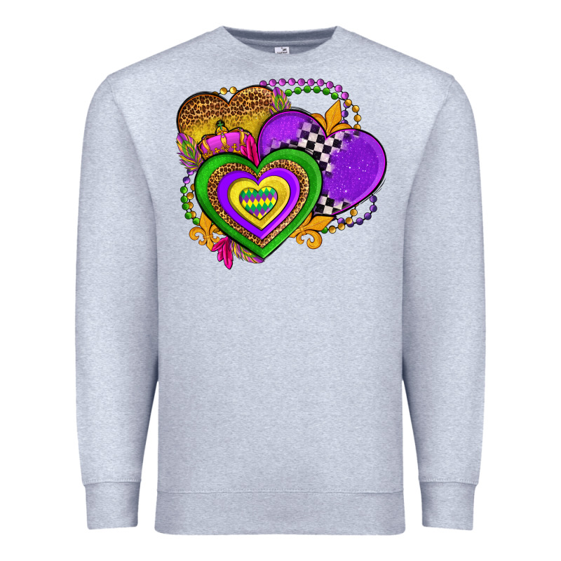 Mardi Gras Heart Olivia Premium Sweatshirt by OliviaCreatesArt | Teevron