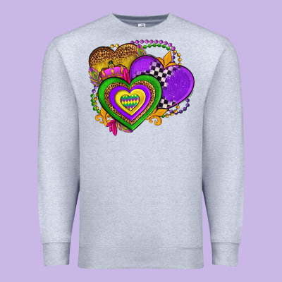 Mardi Gras Heart Olivia Premium Sweatshirt Designed By Oliviacreatesart