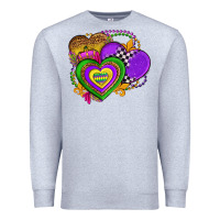 Heather Grey mardi gras heart olivia Premium Sweatshirt - OliviaCreatesArt