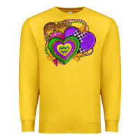 Lemon mardi gras heart olivia Premium Sweatshirt - OliviaCreatesArt